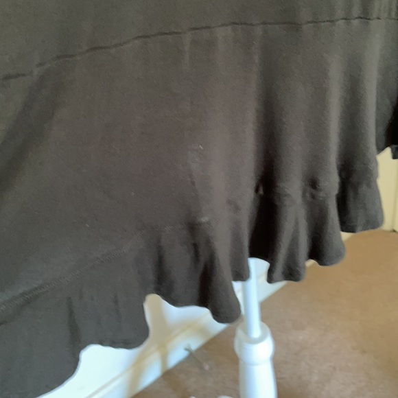 LOGO tunic  XL asymmetric hem w/ruffle. 3/4 sleeves dark olive - Picture 2 of 6